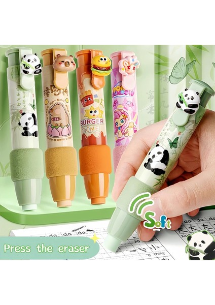 1pcs Karikatür Hayvan Panda Press Silgisi Çok Amaçlı Kalem Kırtasiye, Herhangi Bir Işaret Bırakmadan Temizlik Silme Renk: Gökkuşağı Atı (Yurt Dışından)