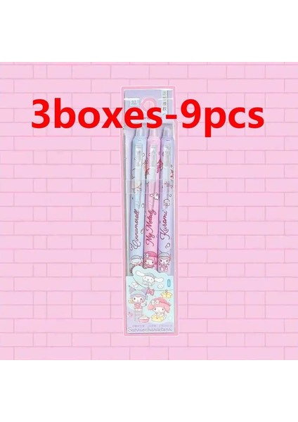 9/36PCS Sanrio Silinebilir Nötr Kalem 0.5 Pres Sihir Sıkışmadan Kalem Yazı Ovması Mavi Mavi Imza Pen Kırtasiye Hediye Rolor: 3boxes-9pcs/mürekkep Renk: 0.5 Silinebilir Mavi (Yurt Dışından)