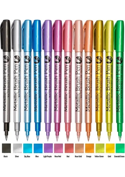 12 Renk Metalik Su Geçirmez Kalıcı Işaretçi Dıy Epoksi Reçine Kalıp Çizim Malzemeleri Zanaat Graffiti Marker Pencolor: 550S-12 Renk (Yurt Dışından)