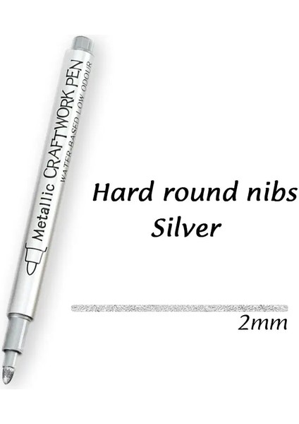 1/2pcs Fırça Metalik Işaretçi Kalemler Altın Gümüş Kalıcı Sanat Işaretleri El Sanatları Scrapbooking Boyama Kırtasiye Okul Malzemeleri Renk: 1pcs-Silver Sert Uç (Yurt Dışından)