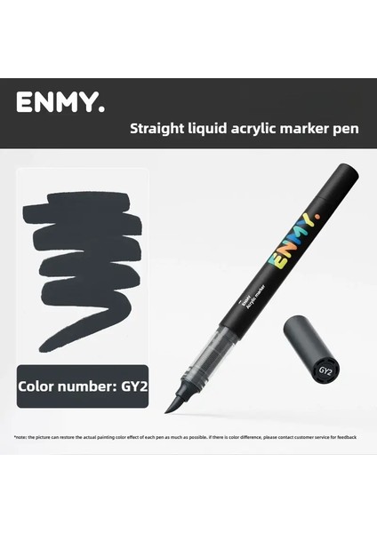 Enmy 1/24/60 Renkler Doğrudan Sıvı Akrilik Işaretler Yumuşak Uç Tezgah Olmayan Blendable Art Markers Okul Malzemeleri Kırtasiye Renk: Renk Kodu-Gy2 (Yurt Dışından)