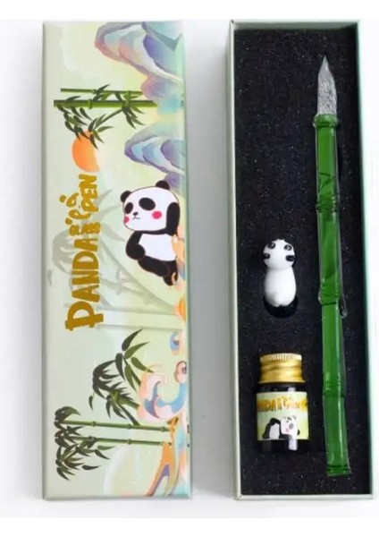 Çin-Şık Panda Serisi Cam Dip Pen Kırtasiye Yazma Kalem Imzası Dalgalı Pen Penter Fountain Pens Inkcolor: 03 (Yurt Dışından)