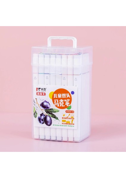 12/24/36/48 Çift Başlı Vurgulayıcı Renkli Kalem Renk Işaretleyici Sanat Işaretleyici Set Sanat Kırtasiye Okulu Ofis Malzemeleri Renk: 48 Renk (Yurt Dışından)