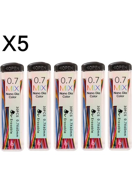 Kurşun Çekirdek Renkli Mekanik Kalem Kurşun Doldurma 0.7mm Pürüzsüz Sanat Eskiz Yazma Öğrenci Kırtasiye Ofis Okul Malzemeleri Renk: X5 (Yurt Dışından)