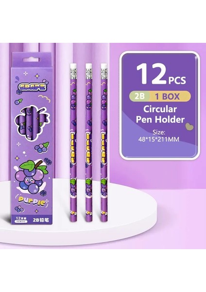 12PCS Çizgi Film Capya Kalemleri Ahşap Çizim Kalem Siliner ile Okul Ofisi Için Unsursuz (Yurt Dışından)