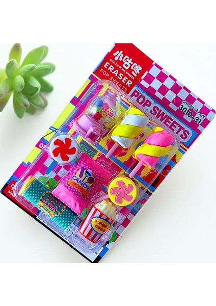 Kawaii Yaratıcı Komik Sevimli Hayvan Silgileri Kalem Kapağı Mini Set Okul Gıda Kauçuk Malzemeleri Çocuk Erkek Kızlar Güzel Kırtasiye Hediyeleri Renk: Küçük Atıştırmalıklar (Yurt Dışından)