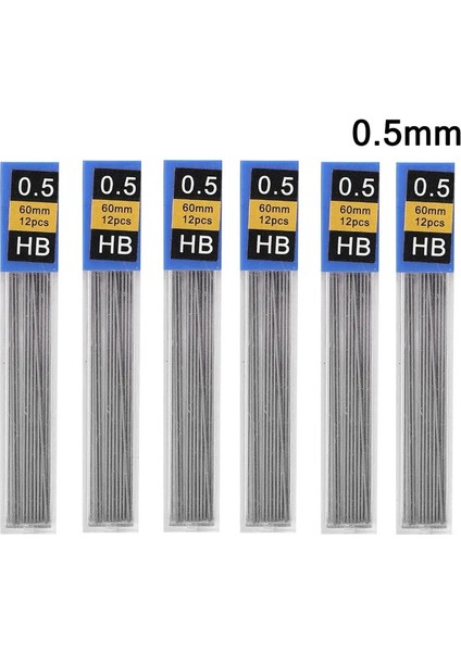 0.3 0.5 0.7 0.9 1.3 2.0mm Mekanik Pencil Kurşun Hb Doldurma Pres Otomatik Kalem Boyama Malzemeleri Öğrenci Sabit Renk: 6pcs-0.5mm (Yurt Dışından)