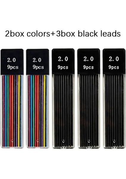 Mekanik Kalem Seti 2.0mm ile 2b Siyah/renkler Kurşun Doldurma Yazmak Için Kurşun Doldurma Sanat Çizim Okulu Otomatik Kalemcolor: 2 Boy (Yurt Dışından)