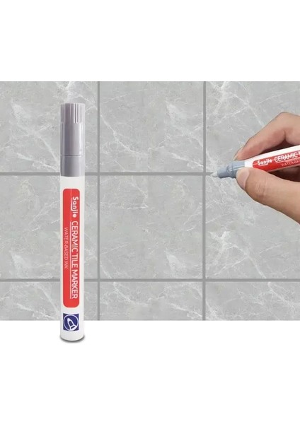 1/3 Pcs Su Geçirmez Beyaz Işaretçi Kalem Duvar Dikiş Onarım Fayansları Harç Işaretleyiciler Kalemler Zemin Banyo Dekontaminasyon Boya Fırçası Araçları Renk: 1pcs Açık Gri (Yurt Dışından)