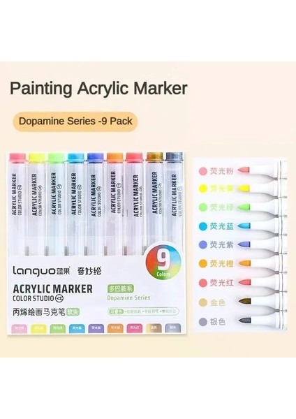 9/144 Renkler Akrilik Boya Sanat Markeri Kalem Diy Boyama Kart Seramik Taş Kupa Cam Kumaş Giysileri Sanat Malzemeleri Renk: Set F (Yurt Dışından)