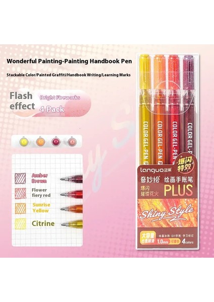 Jel Kalem Parıltısı Jel Kalem Seti Dilli Metalik Parıltı Renkleri Jel Kalemler Okul Malzemeleri Renkli Kalem Öğrencileri Vurgulayıcı Kalem Renklerini Işaretleyen: 4 Renk D (Yurt Dışından)