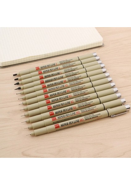 Yüksek Kaliteli Mikron Pigment Neelde Yumuşak Fırça Çizim Kalemi 003 005 Su Geçirmez Işaretleme Kalemi Kırtasiye Ofis Malzemeleri Renk: 0.1 (Yurt Dışından)