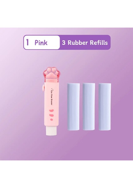 4pcs Kawaii Silgi Karikatür Kalem Silgileri Set Öğrenci Kedi Pençe Pençe Kauçuk Estetik Ofis Okul Malzemeleri Kırtasiye: 2set 2 Recrills-E (Yurt Dışından)