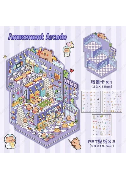 3D Artı Boyutta Sahne Çıkartmaları Manzara Çıkartması Diy Cep Kabin Sahne Istifleme ve Yapıştırma Festivali Çocuk Için Festival Hediyesi (Yurt Dışından)