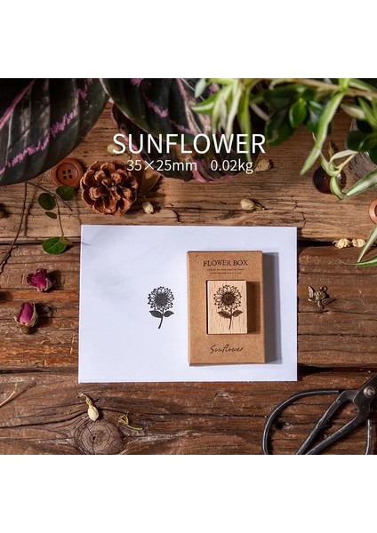 Yoofun Vintage Bitki Çiçekleri Ahşap Damga Scrapbooking Kauçuk Pullar Günlük Kartları Doçalling Scrapbooking Dıy Kırtasiye Renk: Ayçiçeği (Yurt Dışından)
