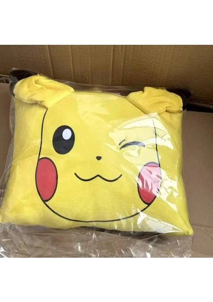 Popüler Pokémon Pikachu Eevee Anime Anime Kısa Peluş Sevimli Karikatür Yastık Kılıfı Ev Sofa Ofis Yastık Yastığı Yastık Kapağı Color: Kırmızı (Yurt Dışından)