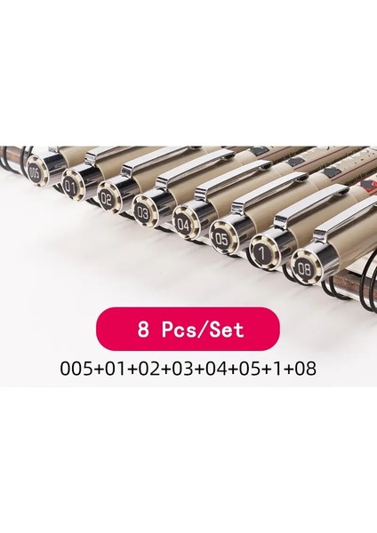 Manga Işaretleyicileri Set Iğne Kalemi Sanatı Kanca Hattı Kalemi Kalemi Klazya Sanat Okulu Malzemeleri Kawaii Kore Kırtasiye Yazma Işareti Renk: 8 Adet Set (Yurt Dışından)