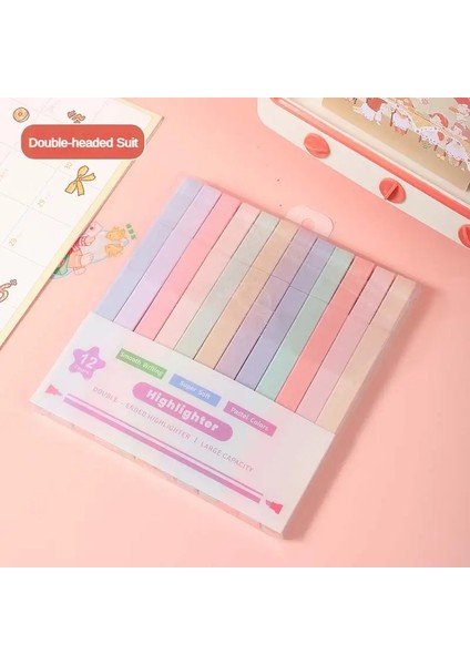 12 Pcs/set Çocuk Uçak Çırtığı Paraklar Kawaıı Manga Markerları Mıdlıner Pastel Jel Kat Kastallı Dergileri Sümür Ofisi Malzeme (Yurt Dışından)