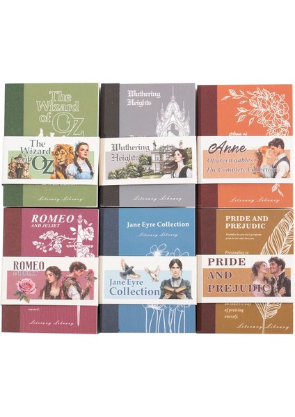 Jianwu Edebiyat Kütüphanesi Serisi Vintage Bitki Karakter Peyzaj Kolaj Dekor Malzeme Kitabı Yaratıcı Junk Dergi Kırtasiye Renk: 6 Set (Yurt Dışından)