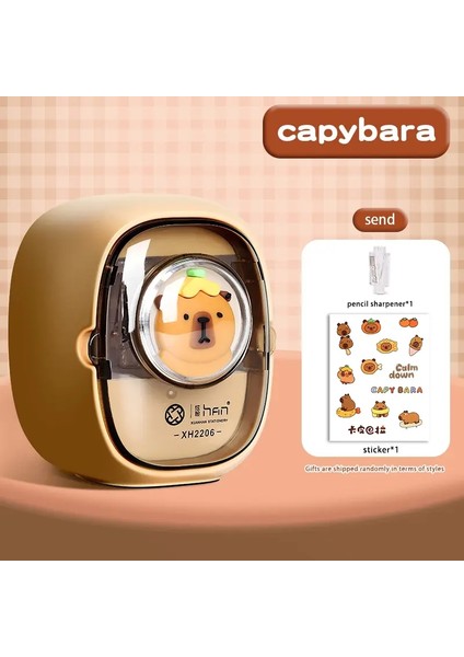 Capya Temalı Elektrikli Kalem Keşicisi Öğrenciler Için Otomatik Kurşun Besleme Okul Malzemeleri Kırtasiye Ofisi Sevimli Durablecolor: Capya (Yurt Dışından)