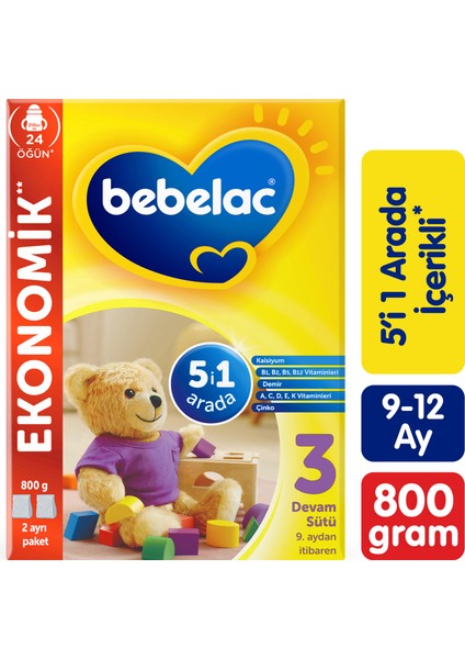 3 Devam Sütü 9-12 Ay 800 Gr