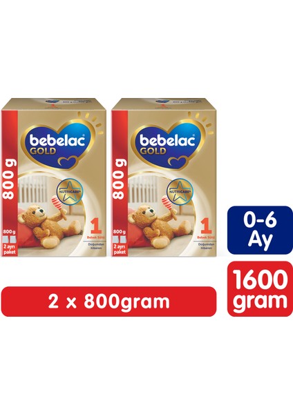 Gold 1 Bebek Sütü 0-6 Ay 800 Gr x 2 Adet 1600 Gr