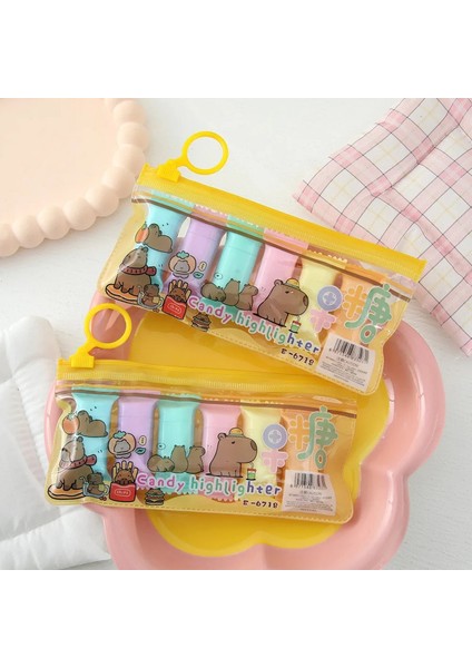 Sevimli Kobay Suluboya Floresan Kalem Öğrenci Kırtasiye Eğim Başlık Işaretleme Kalem Altı Renk Işaretleme Yüksek Güzellik Rengi (Yurt Dışından)