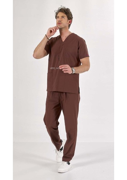 Kakao U-Flex Likralı Scrubs Takım Doktor & Hemşire Forması