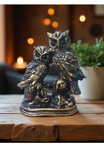 Büyük Boy Ikili Baykuş Heykeli 26 cm modelleri