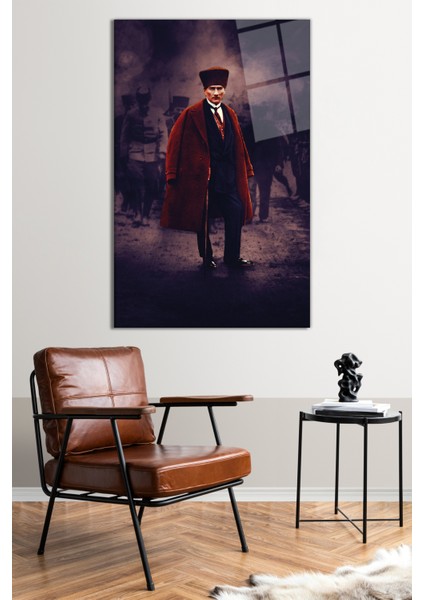 Cephede Renkli Atatürk Cam Tablo, Modern Ev Ofis Dekoru, Hediyelik Duvar Dekorasyonu, Kırılmaz Cam fiyatları