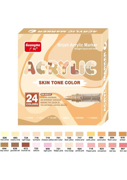 24 Renk Guangna Akrilik Kalemler Cilt Macaroon Renkler Çift Uçlar Çizim Boyama Işaretleyicileri Diy Tasarım Kırtasiye Tedarik: 24 Renk Cilt (Yurt Dışından)