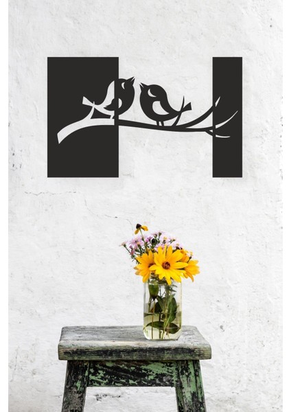 Siyah Ahşap Kuşlar Duvar Dekoru, Şık ve Doğal Dekoratif Tablo fiyatları