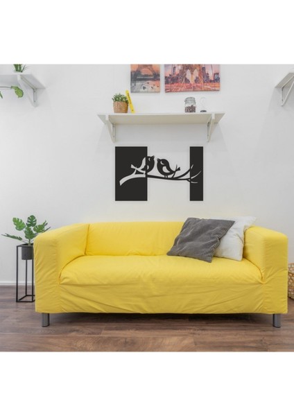 Siyah Ahşap Kuşlar Duvar Dekoru, Şık ve Doğal Dekoratif Tablo