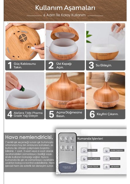 Aromaterapi Ahşap Difüzör modelleri