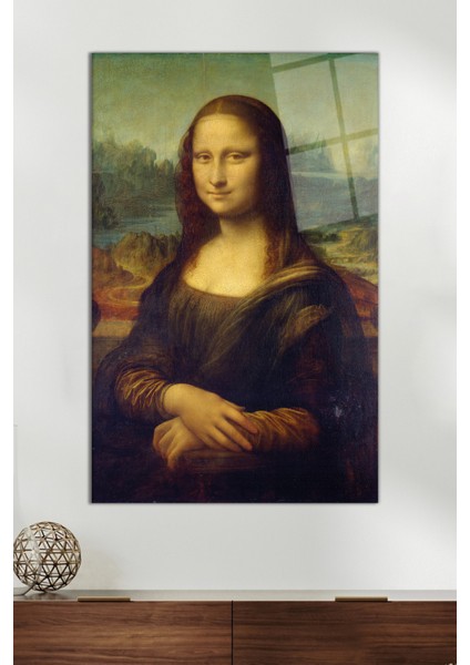 Leonardo Da Vinci Mona Lisa Eseri Cam Tablo, Modern Ev ve Ofis Dekoru, Hediyelik Duvar Dekorasyonu