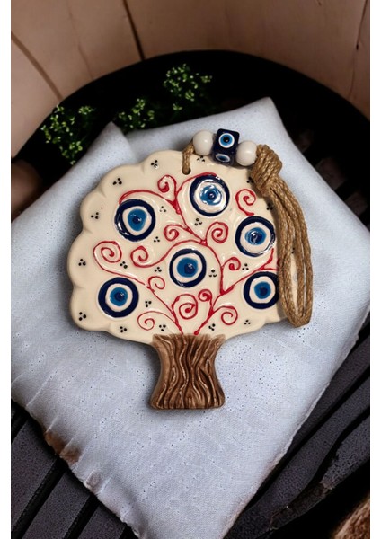 Renkli Seramik Dekoratif Ağaç ve Meyve Desenli Çok Amaçlı Süs Eşyası 17X19 cm modelleri