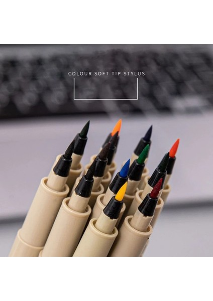 1pc Üstün Farklı Renk 1.5mm Çizim Fırçası Kalem Boyama Sanat Markaları Kırtasiye Sanat Malzemeleri Işaretçi Caligrafisi Pencolor: Sarı (Yurt Dışından)