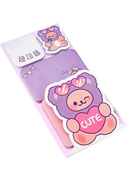 100SHEETS Taşınabilir Kırtasiye Yapışkan Notlar Karikatür Hayvanlar Not Defteri Not Deftercolor: Tavşan (Yurt Dışından)