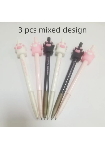 3 Pc/lot 0.5mm Pembe Siyah Kediler Pençe Mekanik Kalemleri Yazmak Için Mekanik Kalemler Sınıf Okulu Ofis Malzemeleri Hediye Rolor: 3 Pcs Karışık Tasarım (Yurt Dışından)