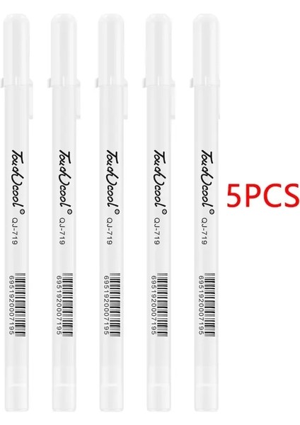 5 Pcs Beyaz Manga Marker Pens Seti 0,8 mm Kalıcı Mürekkep Scrapbook Lastik Kalem Su Geçirmez Okul Malzemeleri Kırtasiye Sanat Fırçası Pencolor: 5 Pcs (Yurt Dışından)