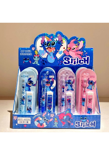 6/24PCS Disney Dikiş Mekanik Kalem Seti Lilo Stitch Kırtasiye Yatırma Kırılması Kolay Değil Otomatik Kalem Color: Kutu ile 24 Pccs (Yurt Dışından)