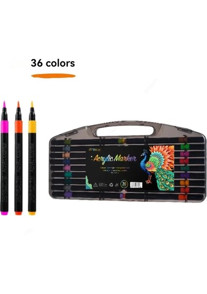 12/24/36/48/60/80 Renk Akrilik Marker Kalem Seti Su Geçirmez ve Şeffaf Olmayan Kağıt Istiflenebilir Kalemler ve Öğrenciler Renk: 36 Renk (Yurt Dışından)