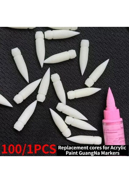 100/1 Pcs Guangna Yedek Çekirdekler Çift Fırça Işaretçileri Kalemler Kumaş Kaya Çizim Taş Seramik Okulu Sarf Malzemeleri Istasyoncilik: 50 Pcs (Yurt Dışından)