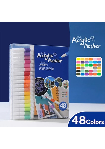 24-168 Renkler Yağlı Sanat Marker Kalem Çizim Için Set Çift Başlı Çizim Yağlı Ipucu Tabanlı Işaretler Graffiti Manga Okulu Sanat Malzemeleri Renk: 48 Renk B (Yurt Dışından)