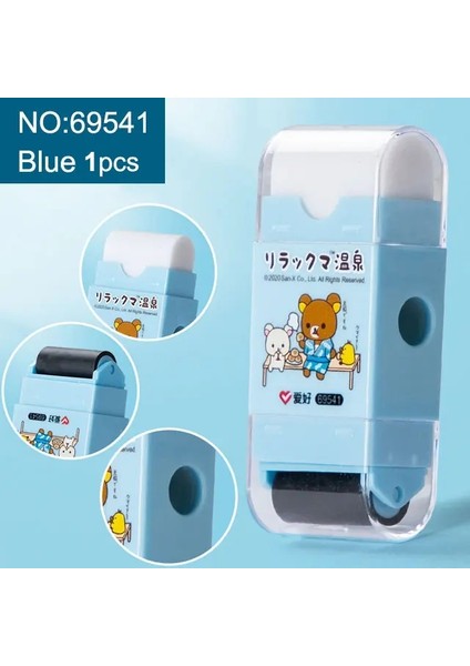 Kawaii Roller Silgi Yazma Kırtasiye Düzeltme Kalemle Keşfür Siller Çocuklar Için Ofis Okulu Malzemeleri Açık Kauçuklar Hediye Rolor: 69541-BLUE-1PCS (Yurt Dışından)