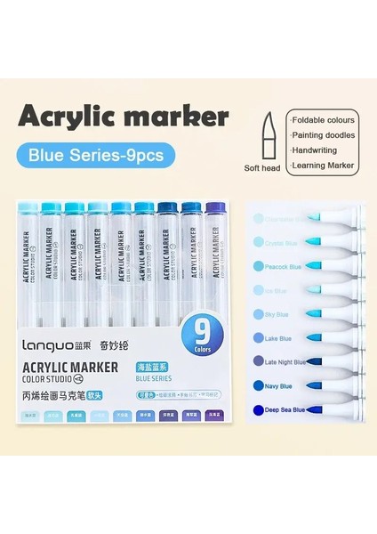 Akrilik Boya Işaretleyici Seti Delo 144 Renk Sanat Markers Boyama Taş Disk Kart Ayakkabı Grafisi Graffiti Cam Sanat Sarf Malzemeleri: 9 Renk J (Yurt Dışından)