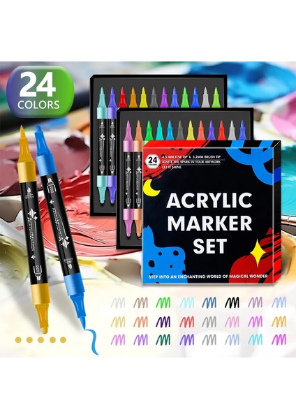 12/24 Renk Çift Kafa Çirkin Işaretçisi Kalemler Çok Molor Sanat Marker Set Sanat Kırtasiye Okul Ofis Kırtasiye Malzemeleri (Yurt Dışından)