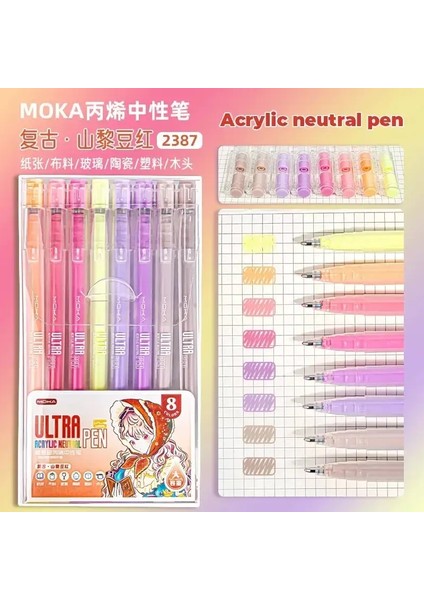 36/12 Renkli Glitter Etkileri Akrilik Jel Kalem 1.0mm Büyük Kapasiteli Öğrenci Yazma Kalem Çizim Okul Malzemeleri Kırtasiye Renk: Set-A Akrilik Kırmızı (Yurt Dışından)