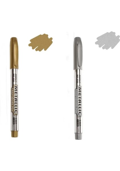 1/2pcs Metalik Marker Pens Gold Gümüş Kalıcı Boya Işaretleri Dıy Zanaatkar Kalem Su Geçirmezlik Çizim Boyama Işaretleri Ofis Renk: 2 Pcs Karışık (Yurt Dışından)