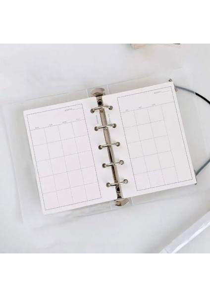 50SHEETS M5/a7 Gevşek Yaprak Defteri Doldurma Spiral Bağlayıcı Iç Sayfa Haftalık Kağıt Içinde Hat Dot Izgarası Yapmak Için Aylık 12 (Yurt Dışından)